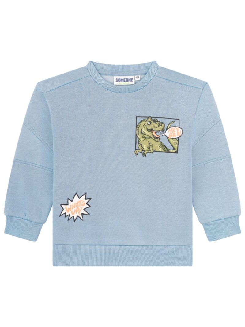 Sweater met dino blauw - SOMEONE