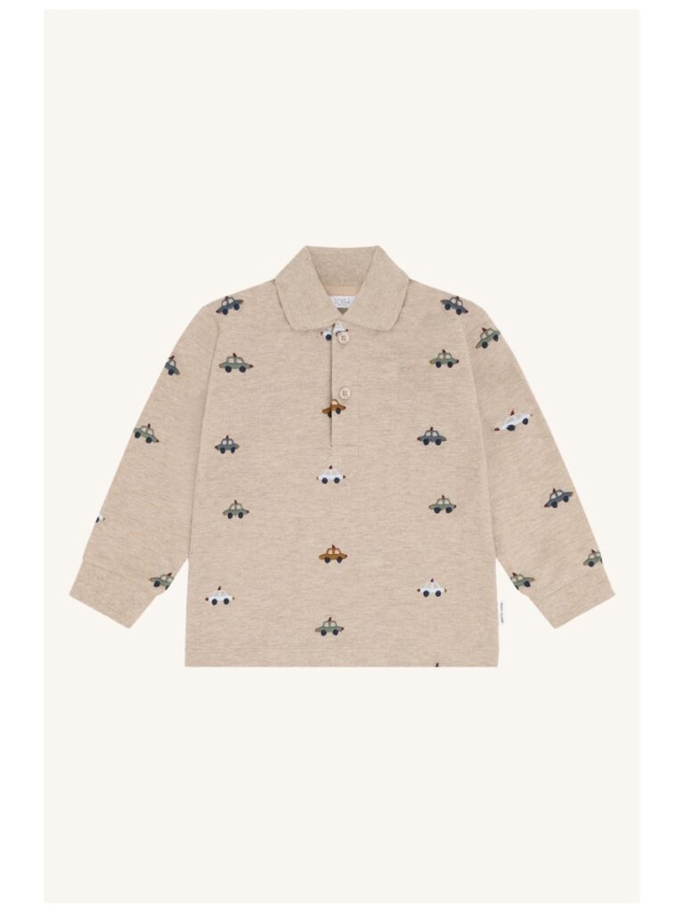 Polo met auto's beige - HUST AND CLAIRE 
