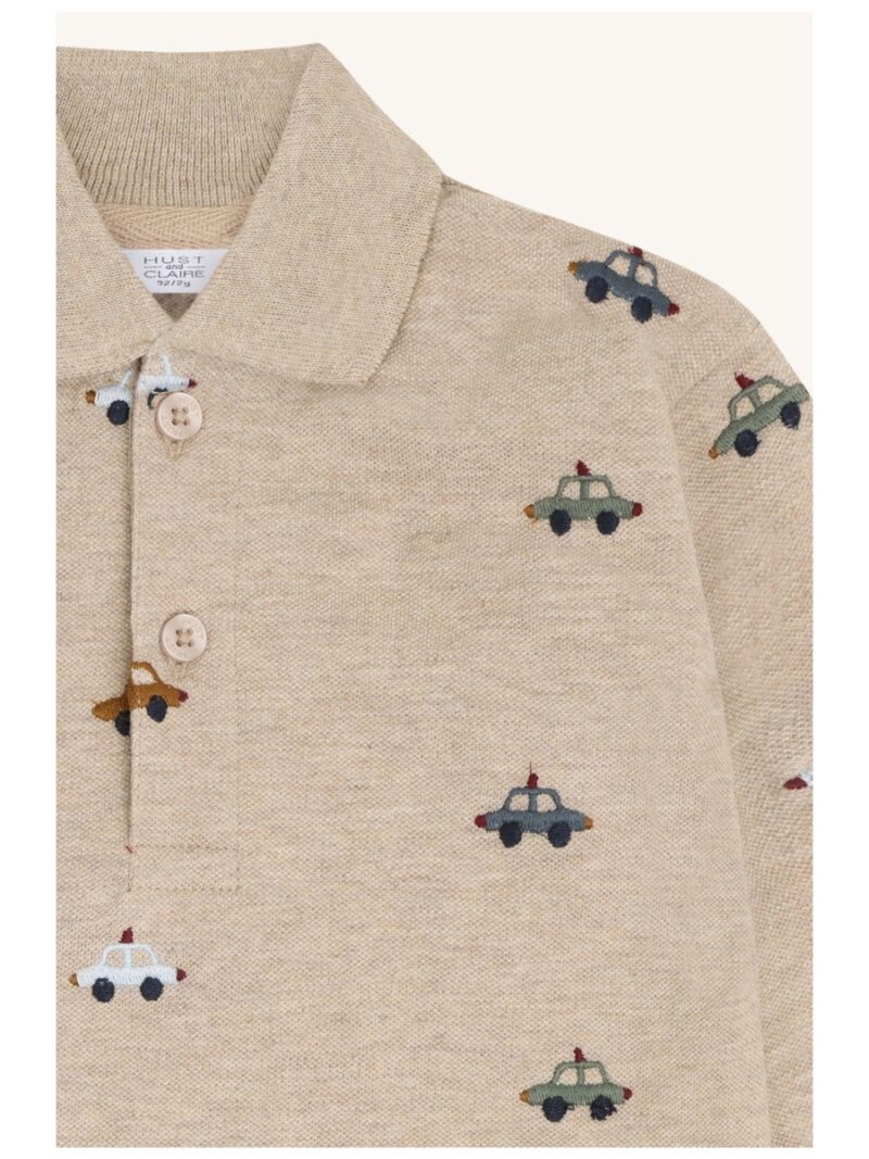 T-shirt met auto's beige - HUST AND CLAIRE