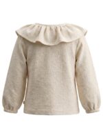 Mini Jacquard | Ruffle Collar Longsleeve off-white - YOUR WISHES
