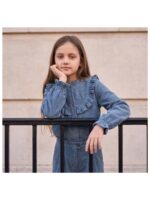Rib Denim | Ruffle Blouse - YOUR WISHES