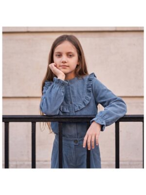 Rib Denim | Ruffle Blouse - YOUR WISHES