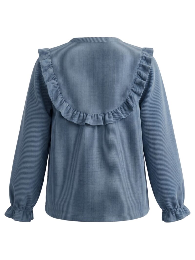 Rib Denim | Ruffle Blouse - YOUR WISHES