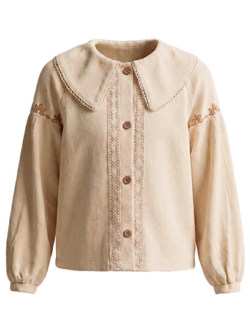 Twill Woven | Collar Blouse off-white - YOUR WISHES